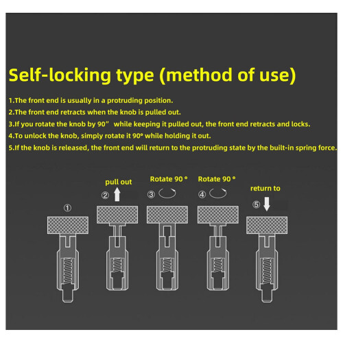 2Pcs M10 Stainless Steel Hand Retractable Spring Plungers with Knurled Handle - Quick Release Locking Pin 1