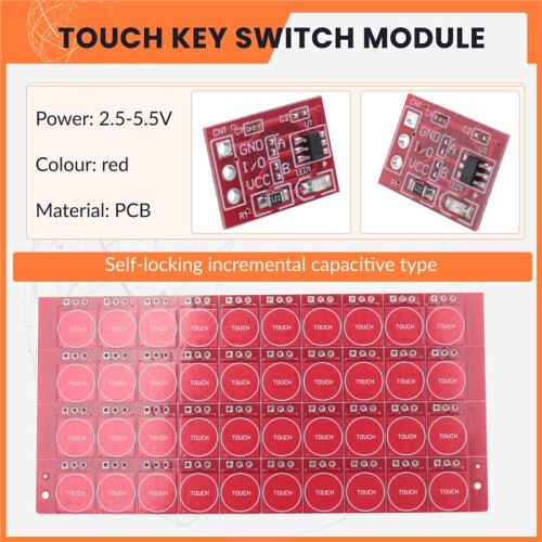 100Pcs TTP223 Touch Key  Module Touching Button Capacitor Type Single Channel Self Locking Touch  Sensor 1