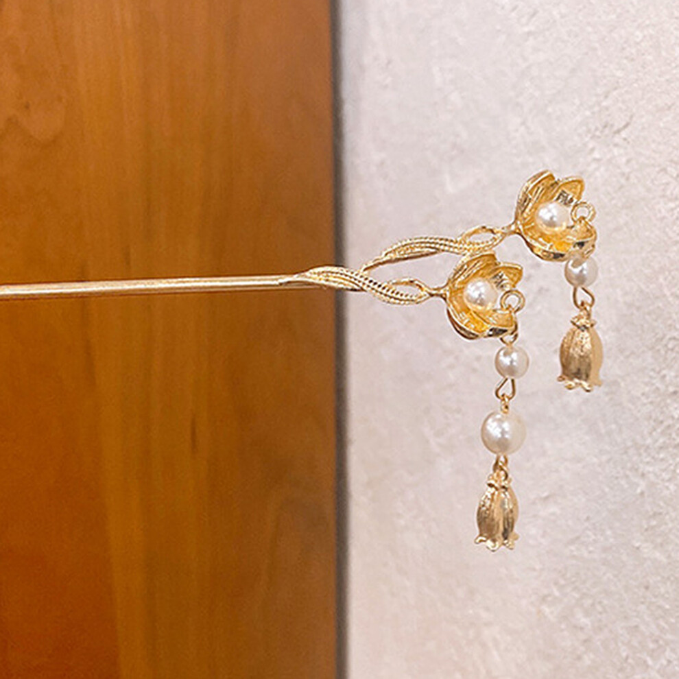 Hue-Grain (Gold) Vintage Tassel Hair Stick Chopsticks