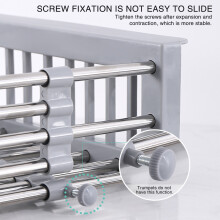 (Gray, L) Sink Drain Rack & Sponge Holder for Home & Hotel
