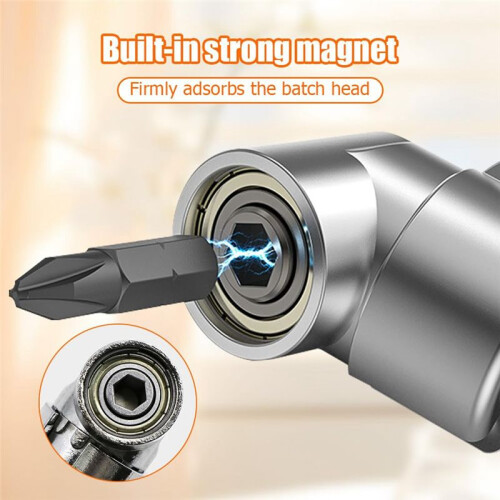 105 Degree Right Angle Drill Adapter and 12pcs Bend Screwdriver Bit 1/4In Hex Shank Driver Angle Drill Attachment Long 1