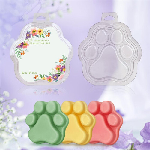 100 Pack Wax Melts, Cat'S Paw Transparent Empty Plastic Wax Melt Container for CorelessTart Candles 1