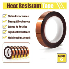 6 Rullar 10 mm X33 M Värmetejp Hög Temperatur Värmebeständig Tejp Värmeöverföringstejp för Värmesublimering Press Vinyl
