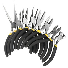 8PCS  Tangenset Lange Bek met Tanden Platte Bek Ronde Diagonale Bek Draaduiteinde Snijgereedschap Sieraden Tangenset