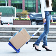 Small Foldable Trolley, Foldable Luggage Trolley, Lightweights Portable Trolley for Mobile Airport Travel Use