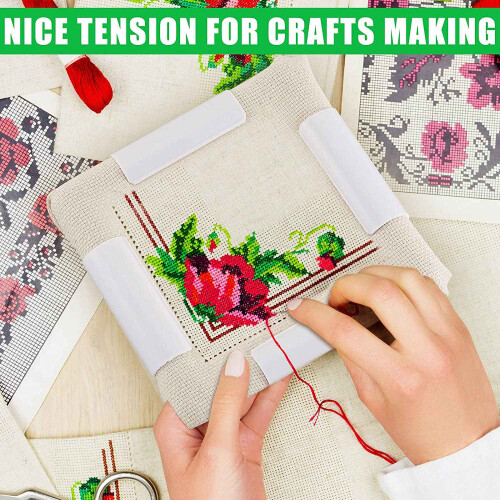2Pc  Stitch Frame Quadrado Bordado Hoops Q Snaps para  Stitch Quilting Frame Sewing Hoop, 6X6 Polegadas, 8X8 Polegadas 2