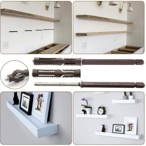 8Pcs Concealed Floating Shelf Bracket Wall Mounted Shelving Brackets Supports for DIY Custom Wall Floating Board Shelves 2