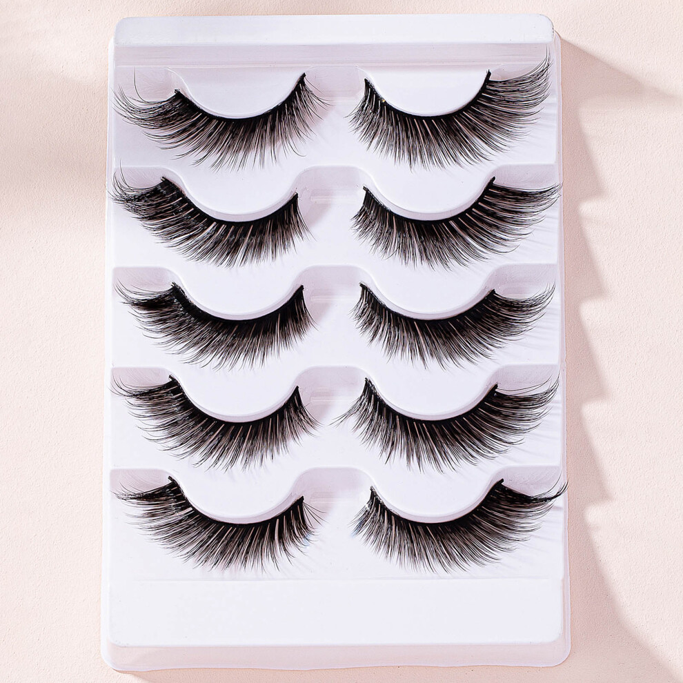 Dachuang Beauty 5 Pairs Realistic Curly False Eyelashes For Women