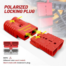 2PCS Battery Quick Connector 2-4 AWG Jumper Cable Plug Flame-Retardant for Anderson Type Plug Power Quickly Connect 50A