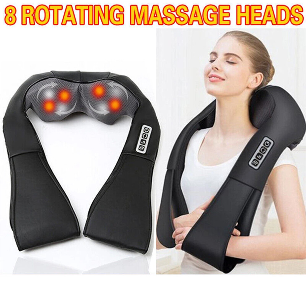 Electric Shiatsu Back Neck Shoulder Massager & Heat Kneading Body Home
