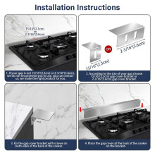 30inch Slide-in Range Rear Filler Kit,StoveGap Filler Strip, Stainless Steel Backsplash for Stove, Stove Trim Kit Silver
