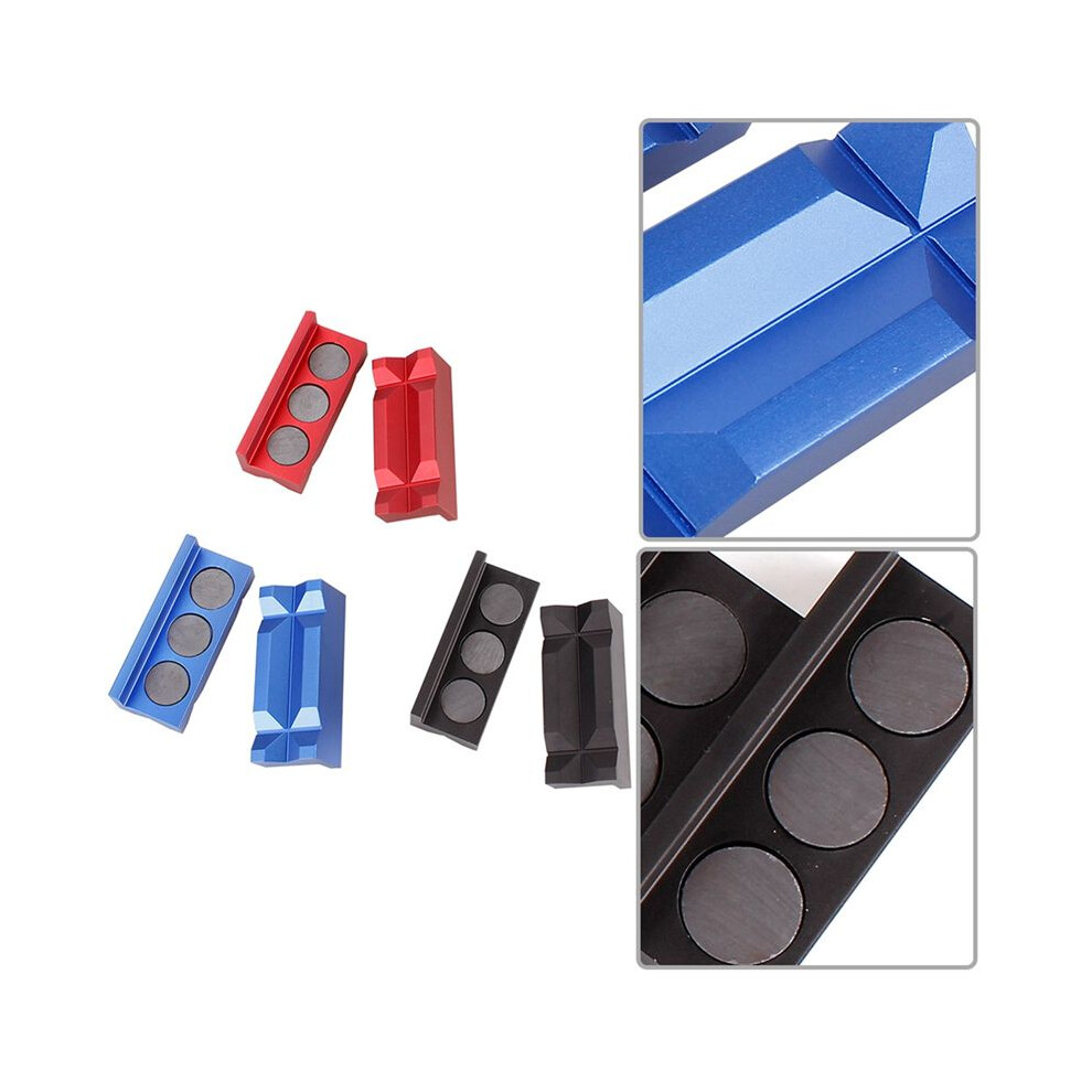 4Inch Vise Jaw Pads Magnetic Aluminum Vise Jaw Caps Reversible Pipe Vise Multipurpose Vise Protection Inserts 2Pcs Red 6034127374137