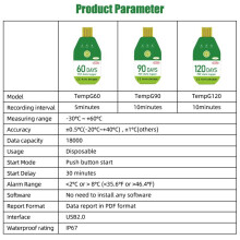 USB Temperature Data Logger Temperature & Humidity Recorder Alarm Thermometer Recorder Tester Report PDF 90 Days