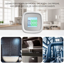 Tuya WIFI Combustible Gas Detector Gas Alarm Digital Gas Detection Sensor Sound Alarm Air Quality Detector,B