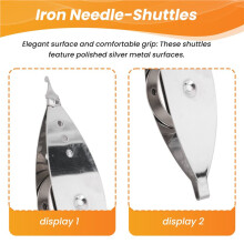 3Pcs Silver Metal Tatting-Shuttle Kit for Beginners with Bobbin Supplies, Premium Iron Needle-Shuttles