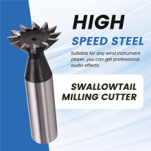 HSS Dovetail Cutter 12 Edges 32 X 45 Degrees CNC Router Bit HSS Dovetail Milling Cutter End Mill 16mm Straight Shank