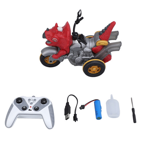 Kids 3W Dinosaur Motorcycle Model 2.4G RC Light Battery Powered 2