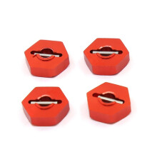 4 Piezas Cubo de Rueda de Metal Hexagonal de 12 mm con Pasadores para 1/16 Slash 4WD E-Revo / VXL Summit VXL RC Coche Piezas de