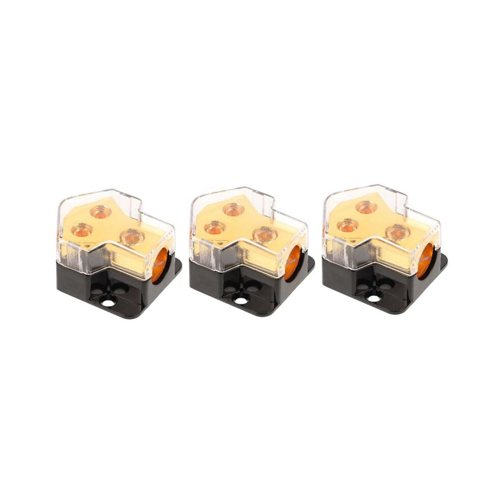 Power Distribution Block Car Audio Amp Splitter 2 Way 0/2/4 Gauge In 4/6/8 Gauge Out Ground Distribution Block 3Pcs 6134130661092