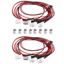 RC Autolichten 3-9V Lichtset Koplamp Koplamp voor 1/5 1/8 1/10 1/12 1/14 RC Model Auto Vrachtwagen LED, 2 Wit 2 Rood 8Mm