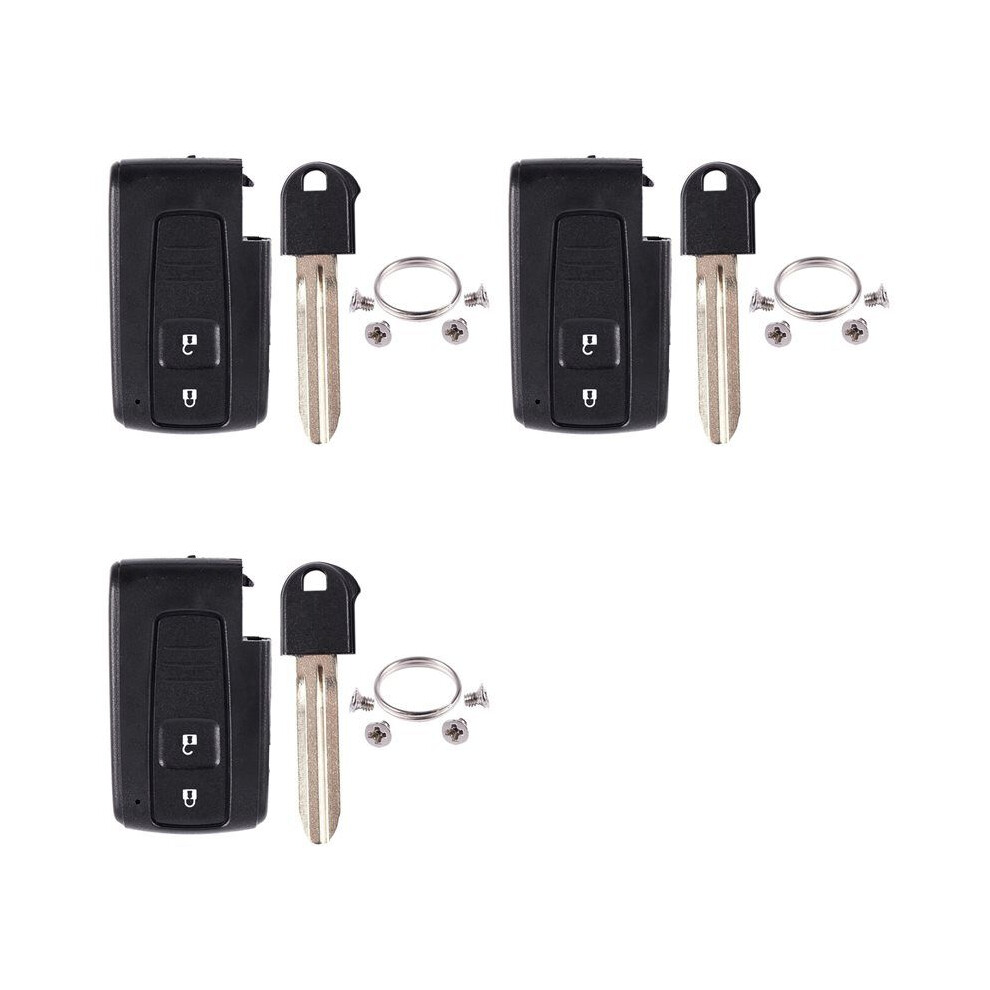 3X 2 Button Remote Key Case Shell And Blade For Verso Prius Black 4711419602469