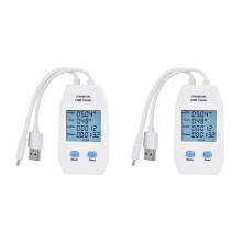 2X USB Tester, -T LCD USB Tester Detektor Voltmeter Amperemeter Digital Power Kapazität Tester Meter (UT658 Dual)