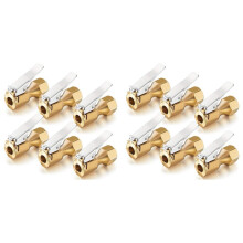 12 Stück Messing Luftspannfutter Open Flow Gerades Reifenspannfutter mit Clip für Reifenfüllstandsanzeige Kompressor Zubehör