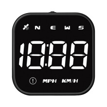 HUD Car Speedometer Timetable Speed Alarm GPS - Display Auto Electronic Accessories Fits All Cars (White)