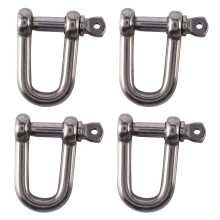 4pcs M6X38mm Straight D-Shackle, Short, Stainless Steel AISI 316