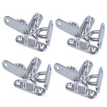 12Pcs 5mm 304 Stainless Steel Oblong Pad Eye Plate Staple Ring Hook