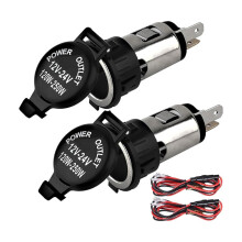 Cigaretter Lighter Socket, 12V Car Cigaretter Lighter, with Cover Wiring Harness Waterproof for Automotive Truck RV
