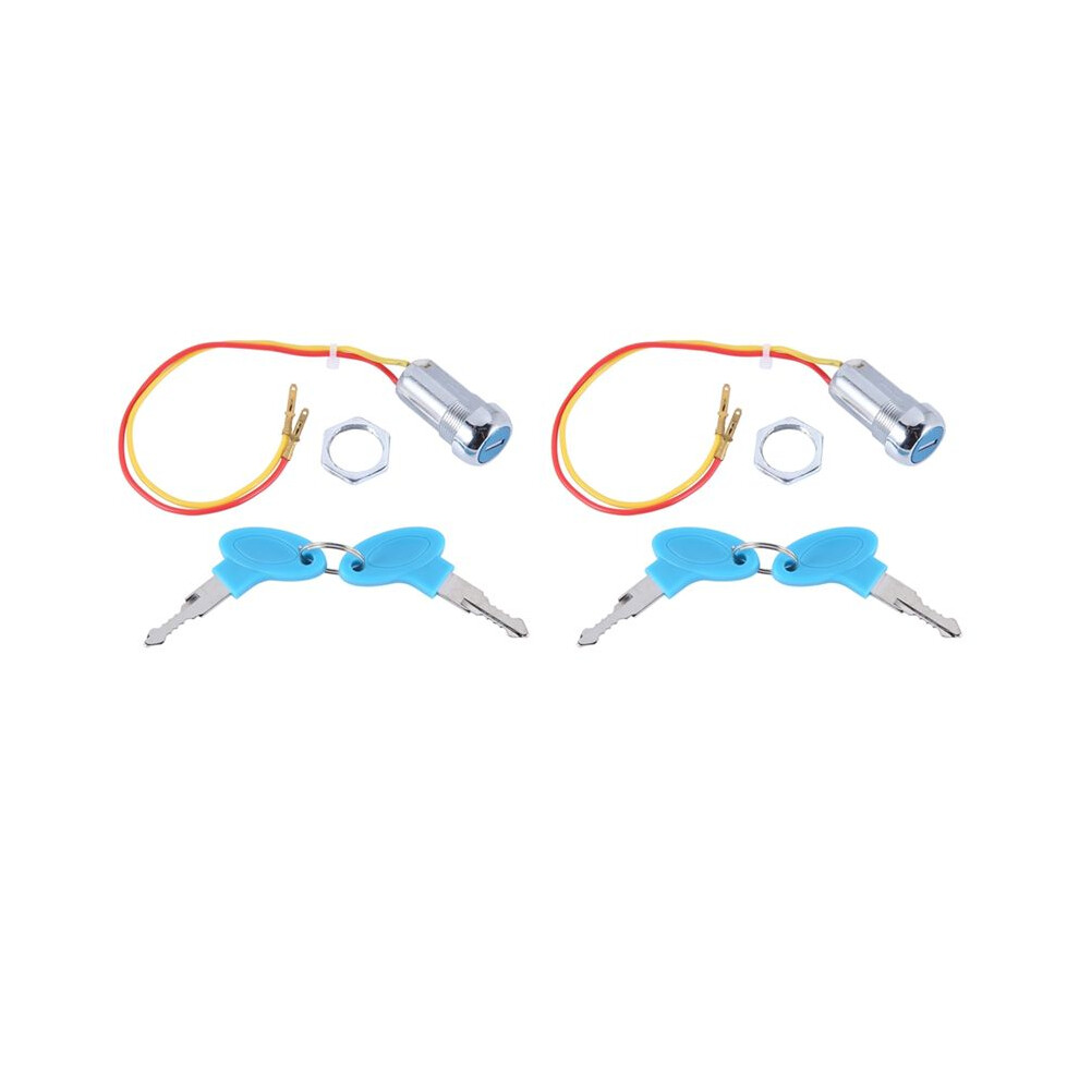 2X Universal Starting Key Lock Wires Ignition Power Keys For Electric Bike Scooters E-Bike 6031386942138