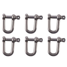 6st M6X38mm Rak D-Shackel, Kort, Rostfritt Stål AISI 316