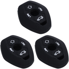 3X Fjärrkontroll med 3 Knappar i Silikonfodral för E46 E39 E63 E36 E81X5 Z3 Z4, Svart