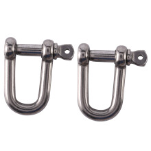 2X M6X38mm Straight D-Shackle, Short, Stainless Steel AISI 316