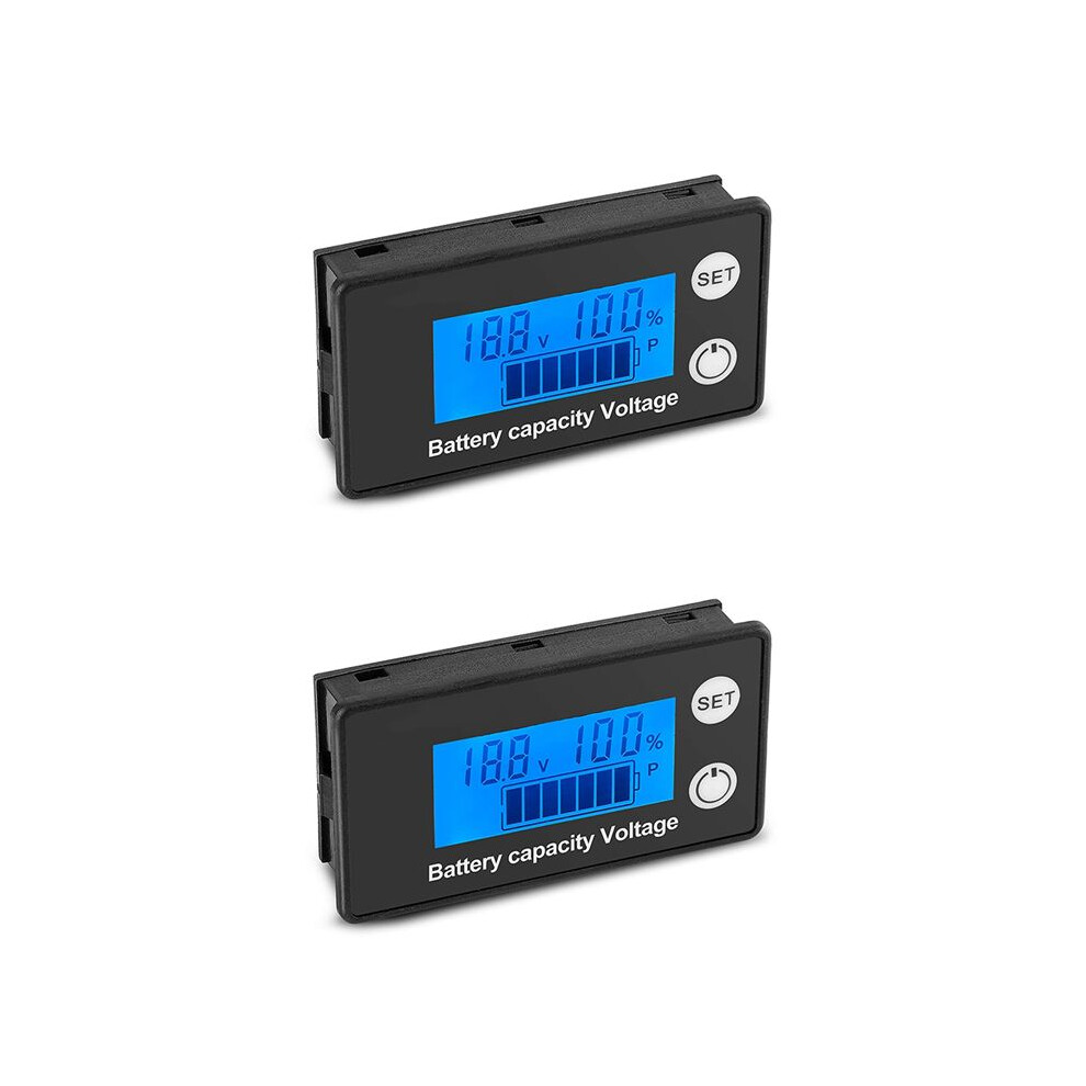 2X 8V-100V Battery Capacity Monitor Gauge Voltage Meter Monitor With Lcd Screen Electric Quantity Detector 6033745043951