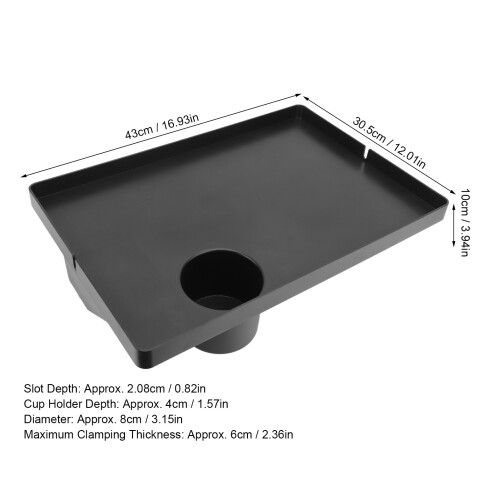 Removable Bedside Shelf Clamp On Nightstand Cup Holder Black 1