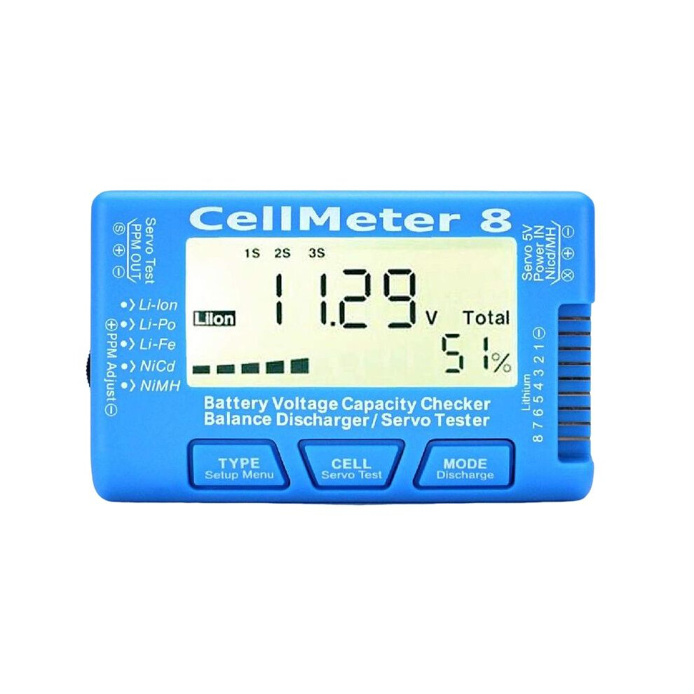 Rc Cellmeter8 1S-8S Battery Capacity Voltage Test Meter For Lipo Li-Lon Nimh Meter 6031092571295