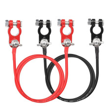 Battery Terminal Cable 10AWG Auto Battery Lead Aluminum Alloy Connector Clamp for Automotive Marine Solar RV Motorcycle
