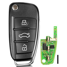 For Xhorse XKA600EN Universal Wire Remote Key Flip Fob 3 Buttons for A6 Q7 Type for VVDI Key Tool
