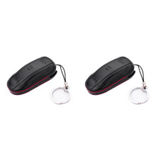 2X Leather Car Remote Key Fob Case Holder Cover Key Protectior for Model X /S