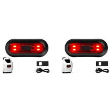 2X LED Helmet Light,Motorcycle Helmet Brake Light Rechargeable Bike Rear Red Safety Warning Light for Night Riding
