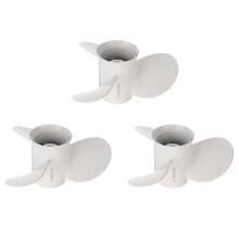 3X 664-45949-02-El Marine Boat Outboard Propeller 9 7/8 X 13 for 20-30Hp Right-Hand Rotation 3 Blades White