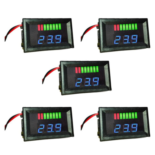 5X 12V ACID Lead Battery Capacity Indicator Charge Level LED Tester  Voltmeter