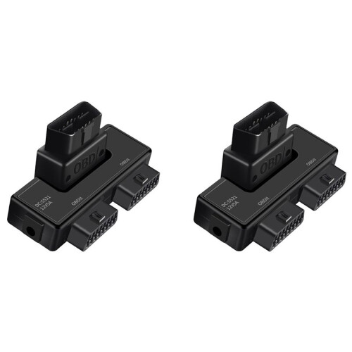 2X OBD2 One Divided Into Two Adaptor Wire 16 Pin 16 Core OBD Expansion Cable Connector Adapter Cable Universal Dc5521