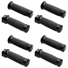 8X Universal 1In 25Mm Hand Grips Motorcycle Handle Bar Handlebar for Touring Sportster 883 1200 XR Black