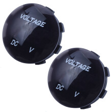 2X 5V-25V  Voltmeter LED Digital Display Panel Mounted Round Waterproof Car Motorcycle Car