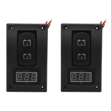 2X 12-24V LED Dual Battery Test Panel Rocker Car Truck Marine Boat Voltmeter 4P -OFF-