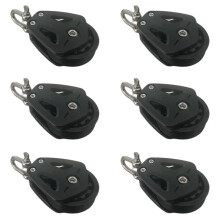 6X Hoge Belasting Katrolblok met Universele Kop, Enkele Katrol, Draaibare Beugel, Zeilboot, Glijlagerblok, Touwloperaccessoires