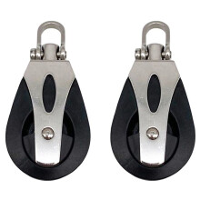 2X Polia de Aço Inoxidável Nylon Veleiro Rolamento Simples Bloco de Polia Corda Marinha Corredor Acessório para
